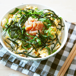 明太子とたまごそぼろのごはん